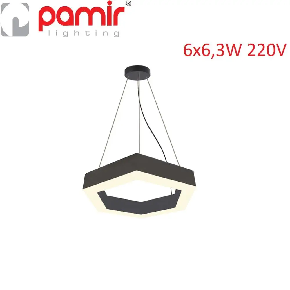 Pamir Lighting 6x6,3W L: 641x555mm Haxagon Type Suspended LED Lighting Fixture PL13SA61L15 Energy Saving Light Decorative Design