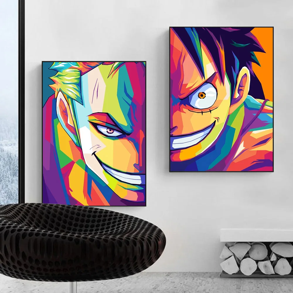 

Classic Anime One Piece Roronoa Zoro Monkey Luffy Canvas Painting Poster Print Mural Picture Living Room Home Decor Cuadros