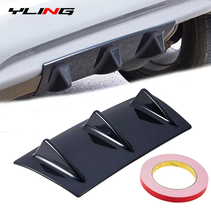 

Universal Car Chassis 3/5 Shark Fin Back Rear Bumper Spoiler Diffuser Lip Splitter Protector Sticker Cover Car-Styling