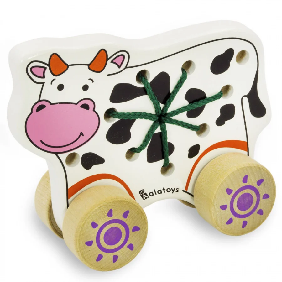 Шнуровка-каталка Alatoys Корова | Спорт и развлечения