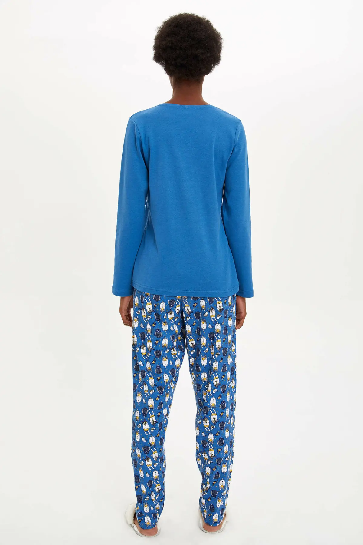 Дефакто женские Зимние Вязаные домашние наборы повседневные синие/красные