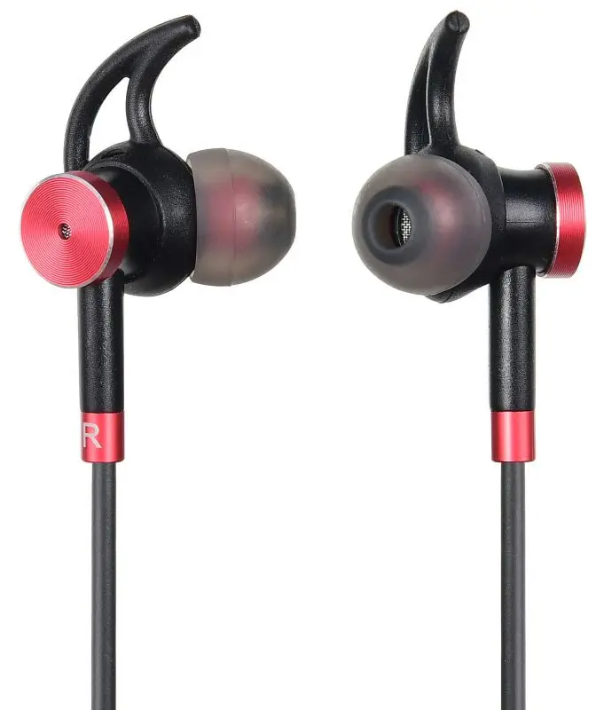 Гарнитура вкладыши Digma BT-04 черный/красный беспроводные bluetooth шейный обод (E713BT) |
