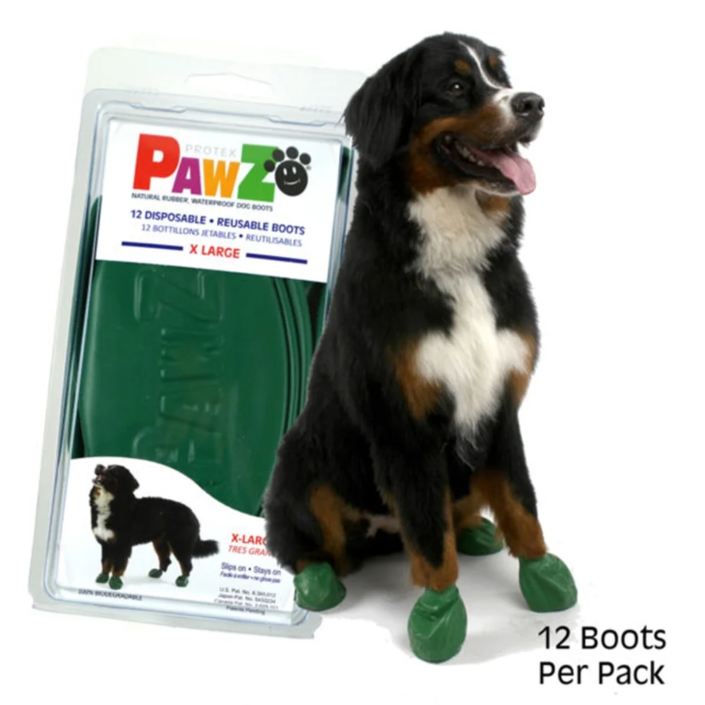 

Pawz Reusable 12 Per Pack Rubber Dog Boots Shoes Socks Durable Big Dogs 3 Colors Available (X-Large)