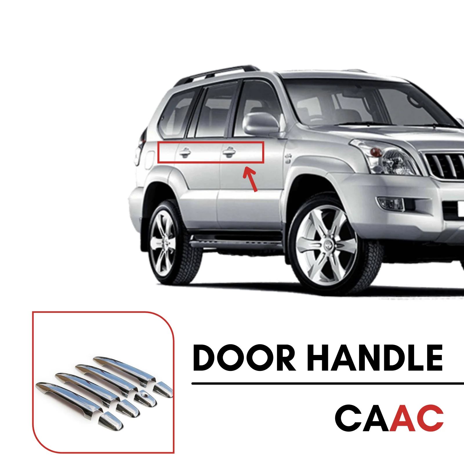 

Хромированная дверная ручка из нержавеющей стали для TOYOTA LAND CRUISER PRADO 120 2003-2009, 8 шт., защита от воды, модификация автомобиля