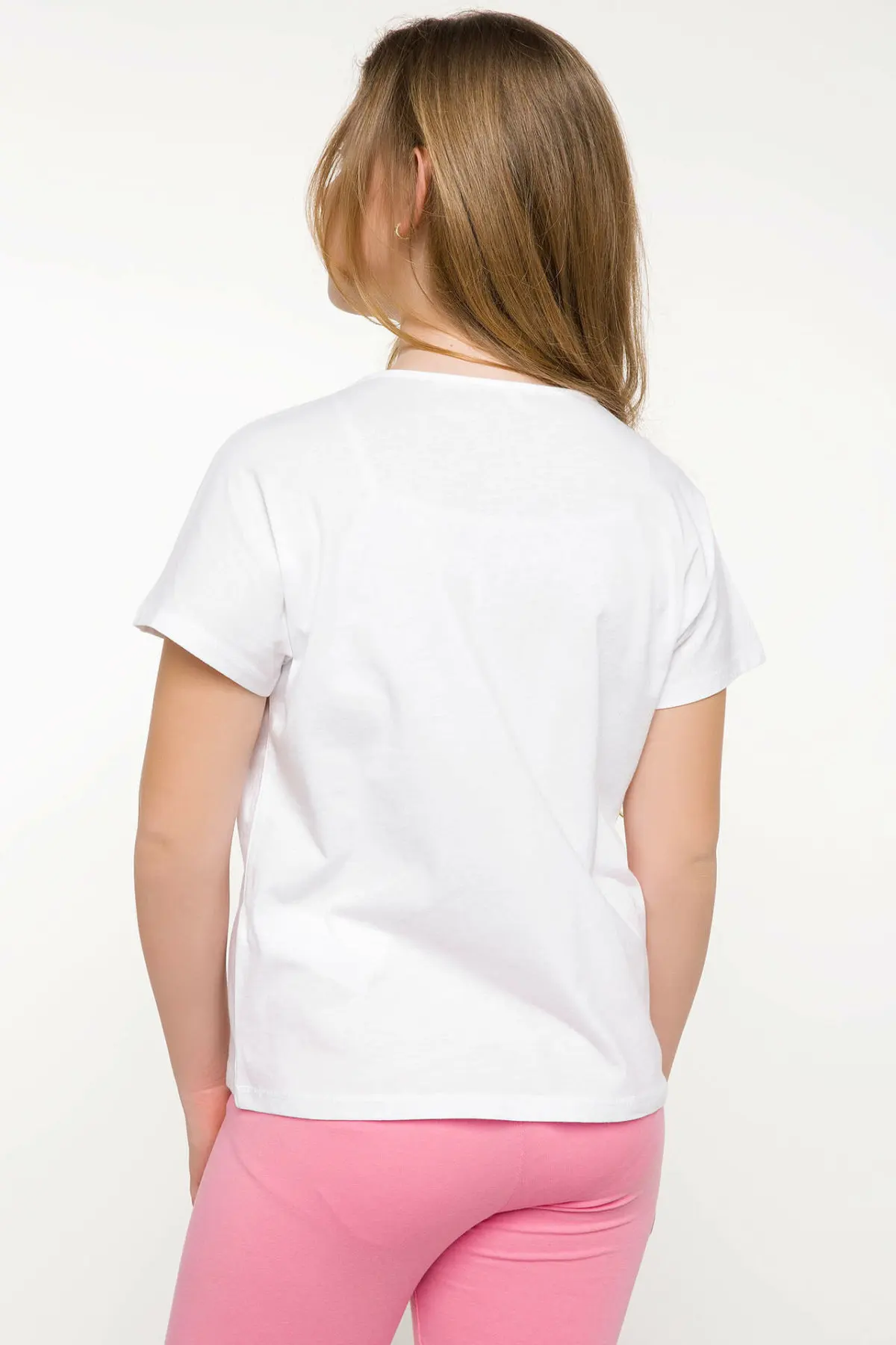 DeFacto/модная футболка с круглым вырезом для девочек детские повседневные топы