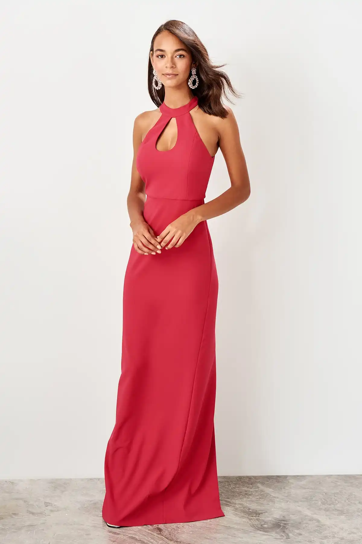 Trendyol падение с низким вырезом вечернее платье TPRSS19BB0543|Вечерние платья| |