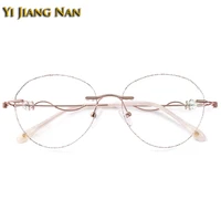 women irregular round titanium optical fashion prescription glasses frame eyeglasses progressive spectacle eyewear mujer gafas