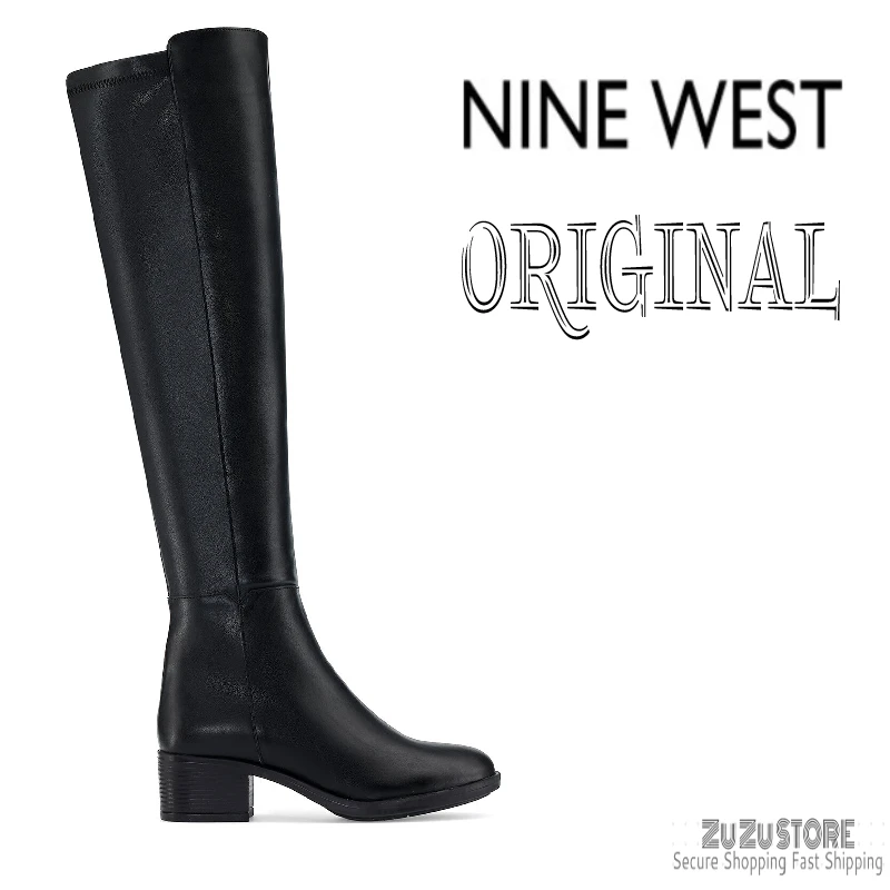 

NINE WEST Original KORME 1PR Black Women's Boots Genuine Leather