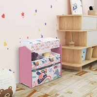 Children's Bookcase Storage Shelf Pink Toy Box 5