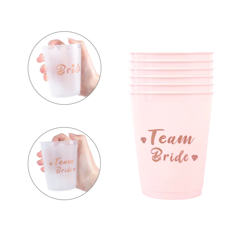 

Team Bride Cups Bachelorette Party Plastic Cups Rose Gold Team Bride Drinking Cups Hen Wedding Party Decor Supply Bridal Shower