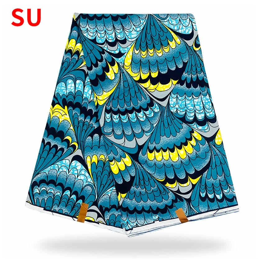 

100% Cotton High Quality 2021 New Arrival Real Wax 6 Yards Ghana Ankara Nigerian Wax Prints Fabric African Guaranteed Soft Cloth