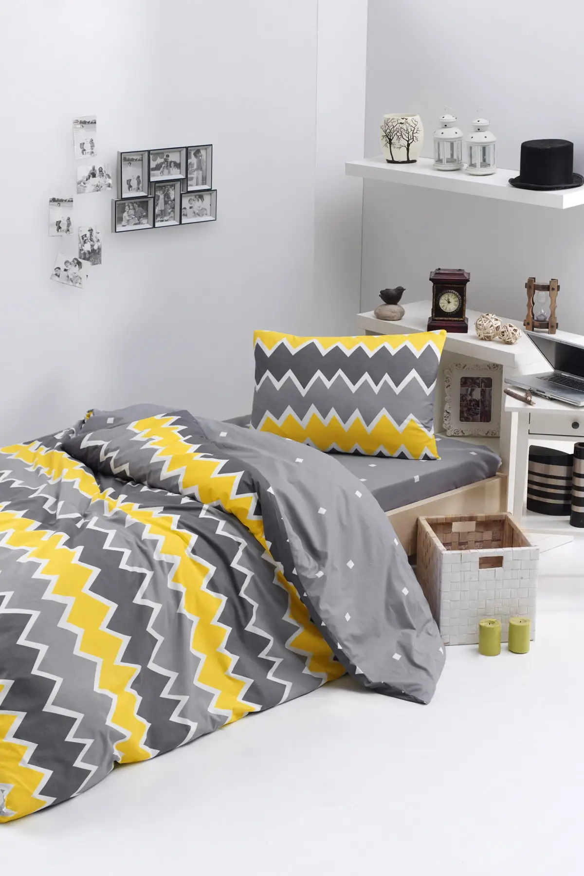 Bedding Set %100 Cotton With Pillowcase Duvet Cover Sets Linen Sheet Yellow Single Full Size Quilt Covers Bedclothes Modern Cute