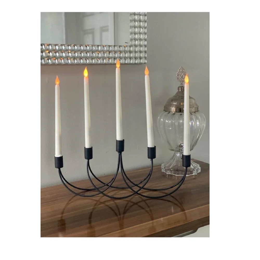 Подсвечник 5 li черный подсвечник каяк декоративный хрустальный 3 дужки