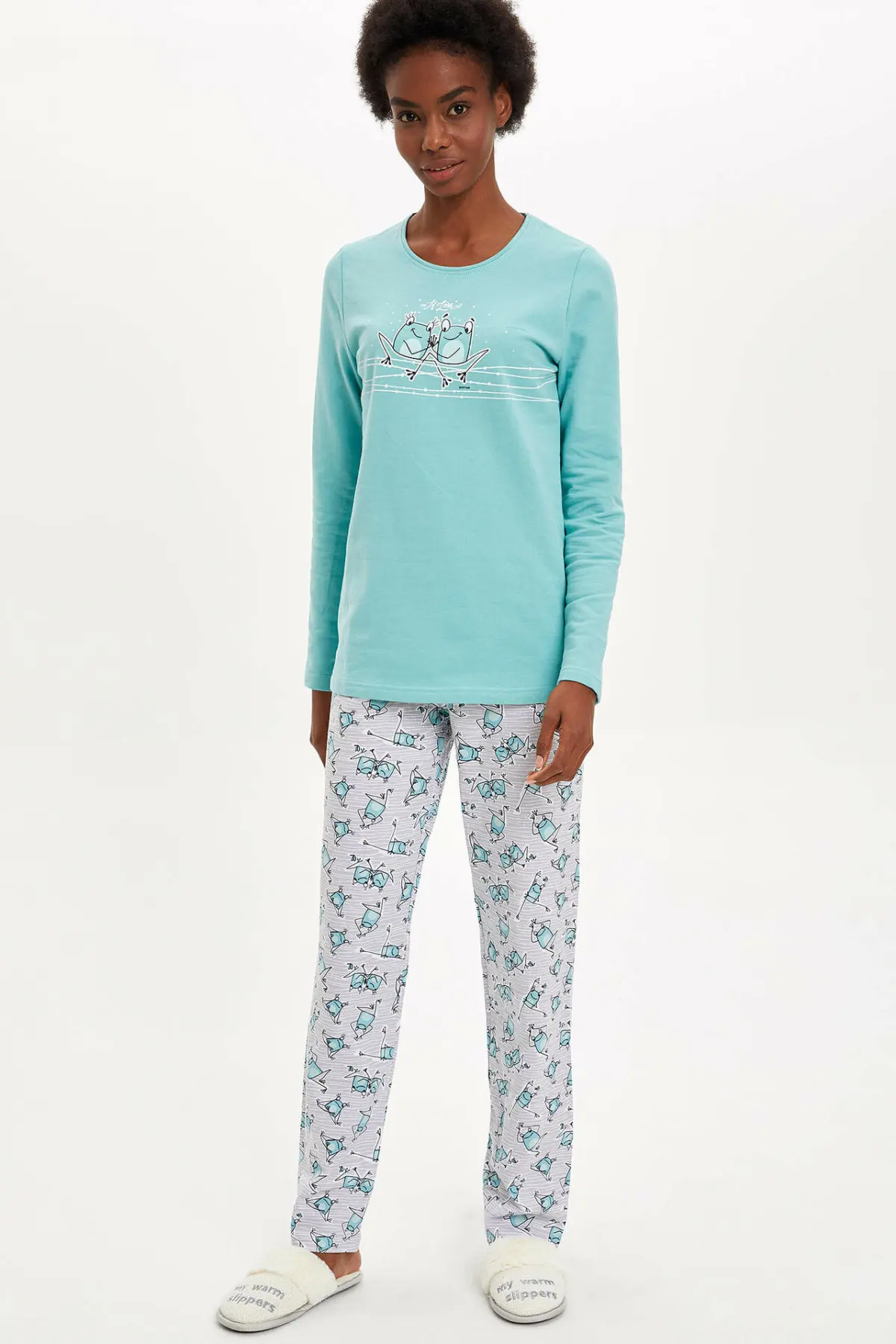 DeFacto женские зимние комплекты домашней одежды розовые вязаные ярких цветов милые