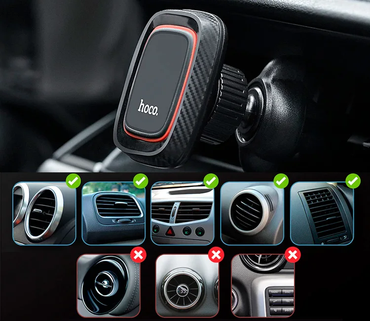 Автомобильный держатель для телефона в дефлектор магнитный Hoco CA23 | Автомобили и