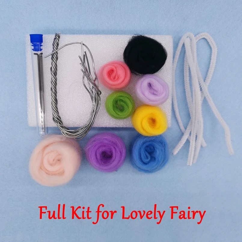 

Fairy Needle Felting Kit for Beginners, 6"/15 cm Height, Elf Felting Starter Kit, Needle Felted Fairy, Felting Gift (No. 03)