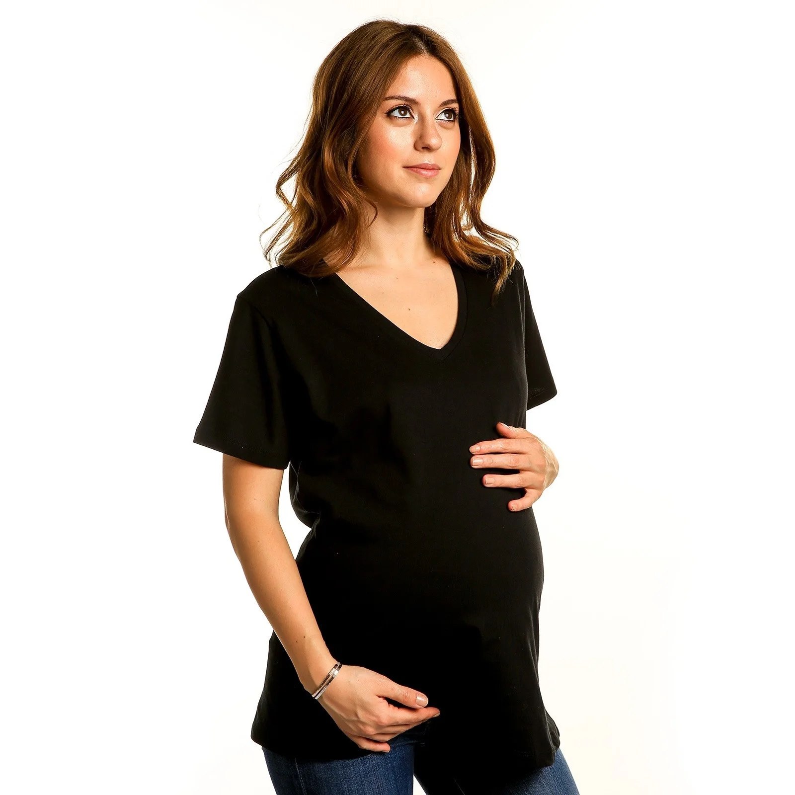 Ebebek Baby& Mom Повседневная Футболка для беременных с v-образным вырезом черного цвета