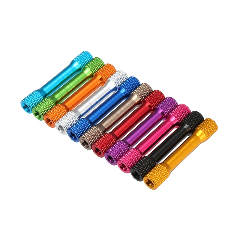 M3AR3 10Pcs M3 35mm Knurled Standoff Aluminum Alloy Multicolor