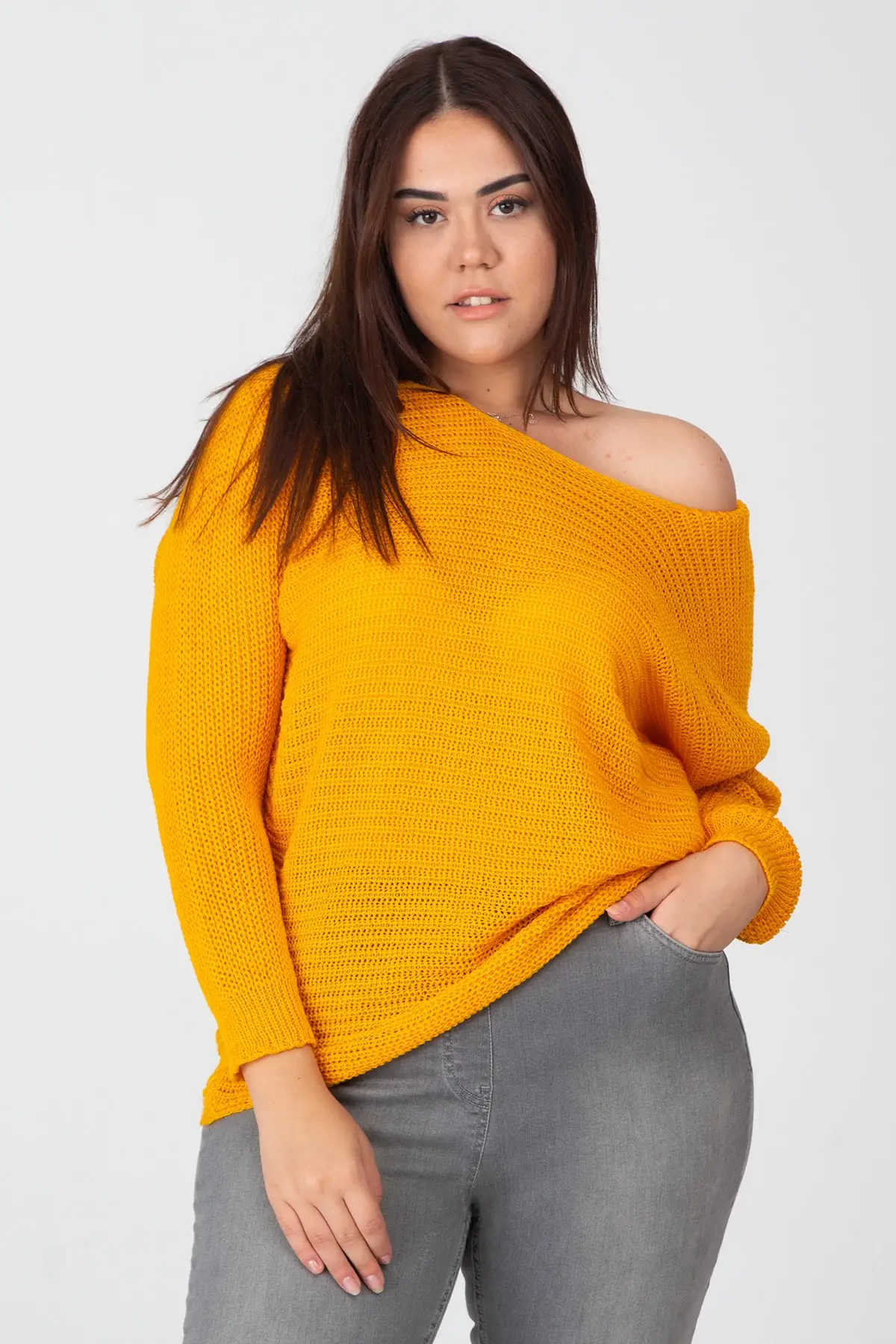 Женский трикотажный свитер Sans Textile темно синий с рукавом летучая мышь 65 N12441| |