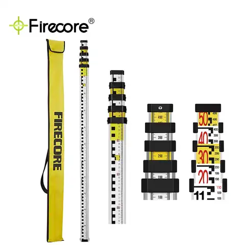 Линейка FIRECORE из алюминиевого сплава, высокоточная башенная линейка 5 м для вращающегося лазера/Автоматического оптического уровня (FLR500A)