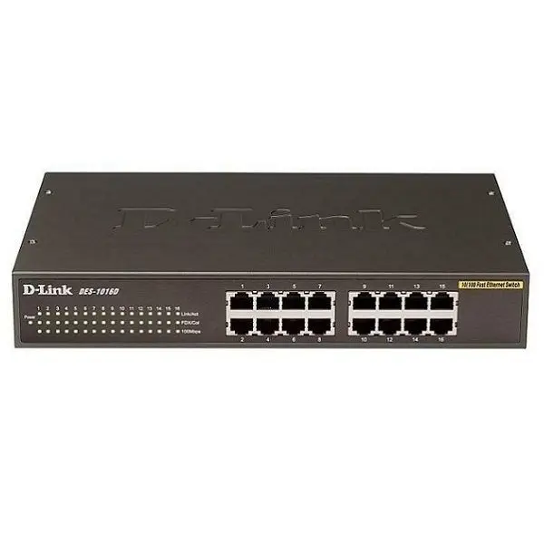 D-Link DES-1016D БУ Неуправляемый коммутатор с 16 портами 10/100BASE-TX | Компьютеры и офис