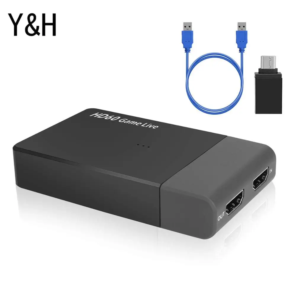 Y& H USB3.0 HDMI Карта видеозахвата HD 1080P 60FPS игра прямая потоковая карта захвата с микрофоном в ezcap261M