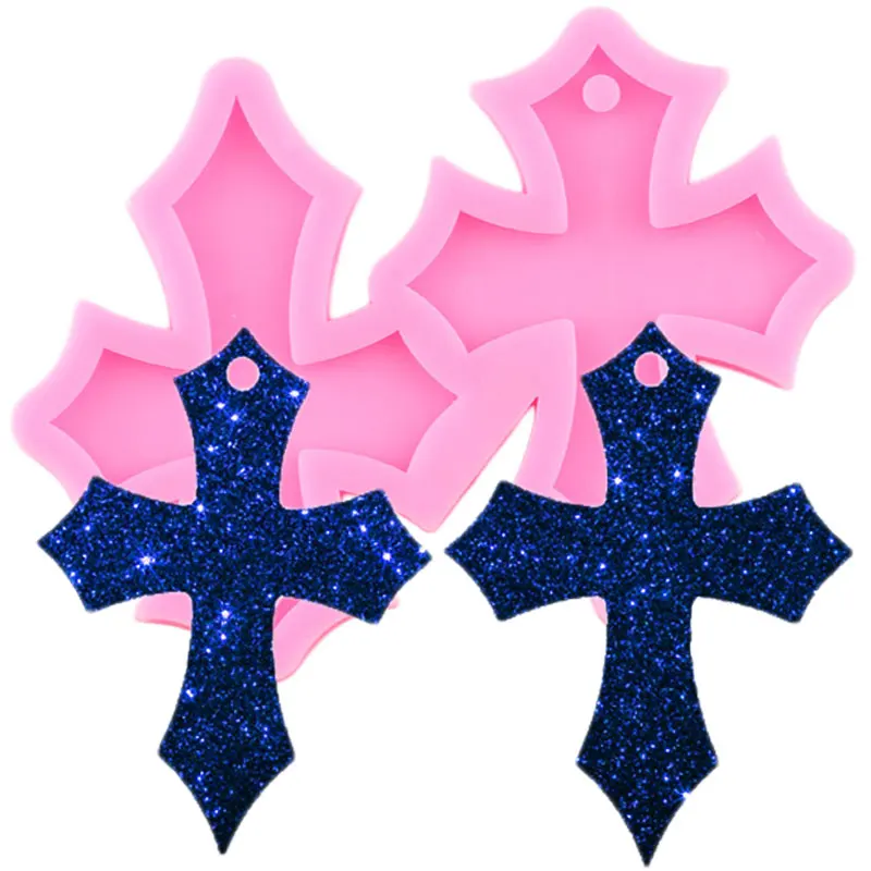 

Размеры: S/M/L супер глянцевый крест Форма серьги силиконовые формы брелок эпоксидная смола, форма ручной работы Подвески для изготовления фо...