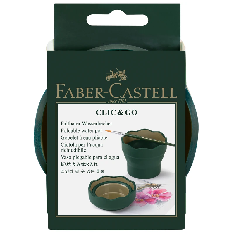 Стакан-непроливайка Faber-Castell &quotClic&ampGo" темно-зеленый (181520) |