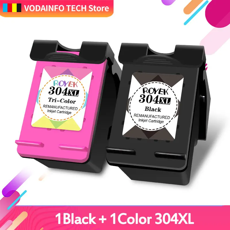 Восстановленный чернильный картридж Royek 304XL замена для HP 304 XL Deskjet Envy 2630 2632 5010 5030 5020