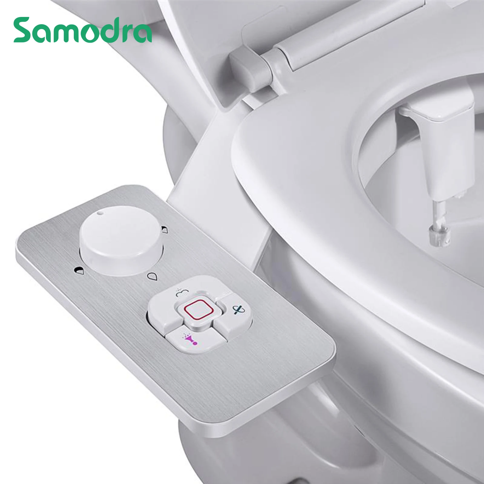 

Samodra Bidet Toilet Seat Attachment Ultra-thin Non-electric Dual Nozzles Frontal & Rear Wash For Bathroom Toilet Bidet Sprayer