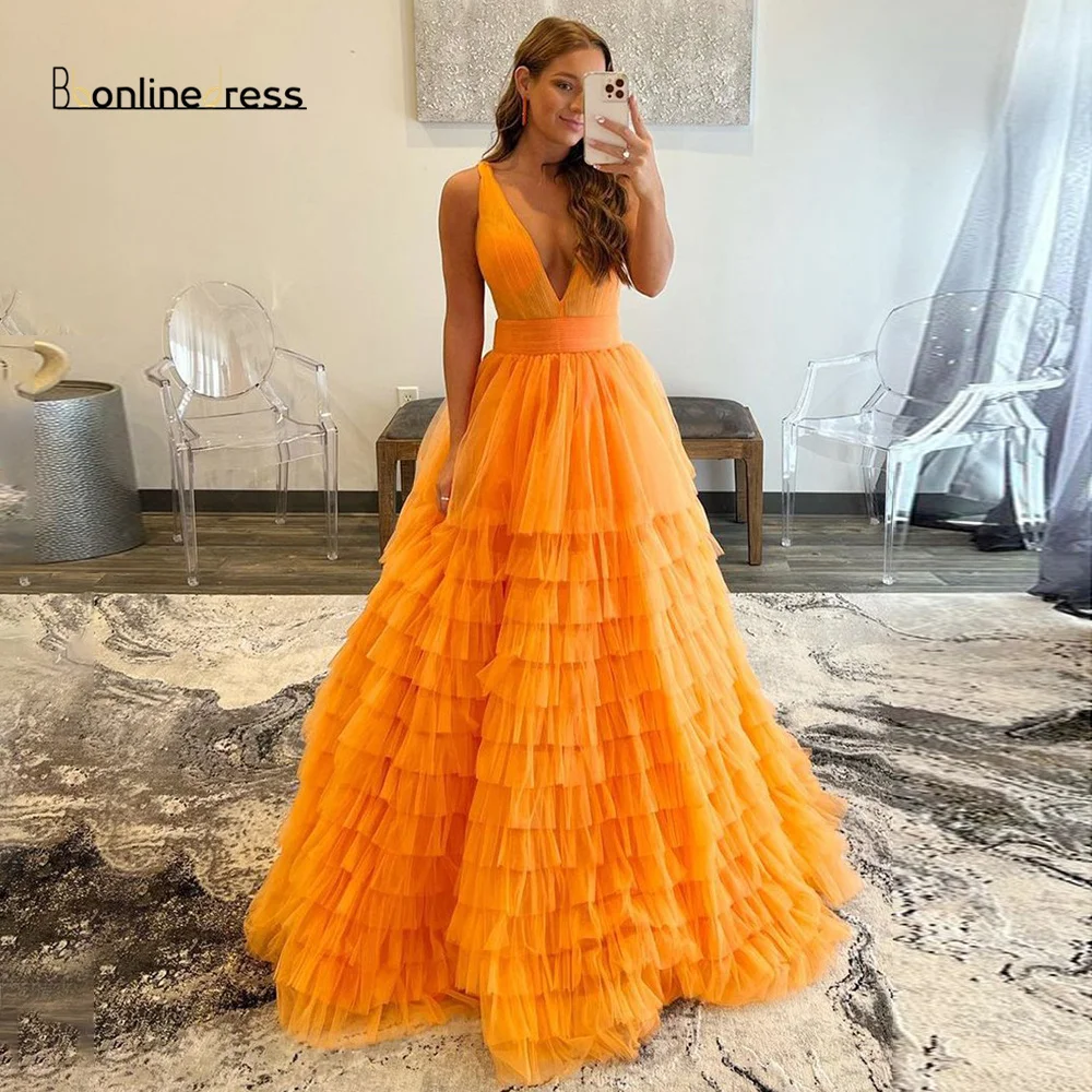 Bbonlinedress A line Tank Evening Dress 2022 Tiered Prom Dresses Pleat Sleeveless Gown Sweetheart Elegant Party | Свадьбы и