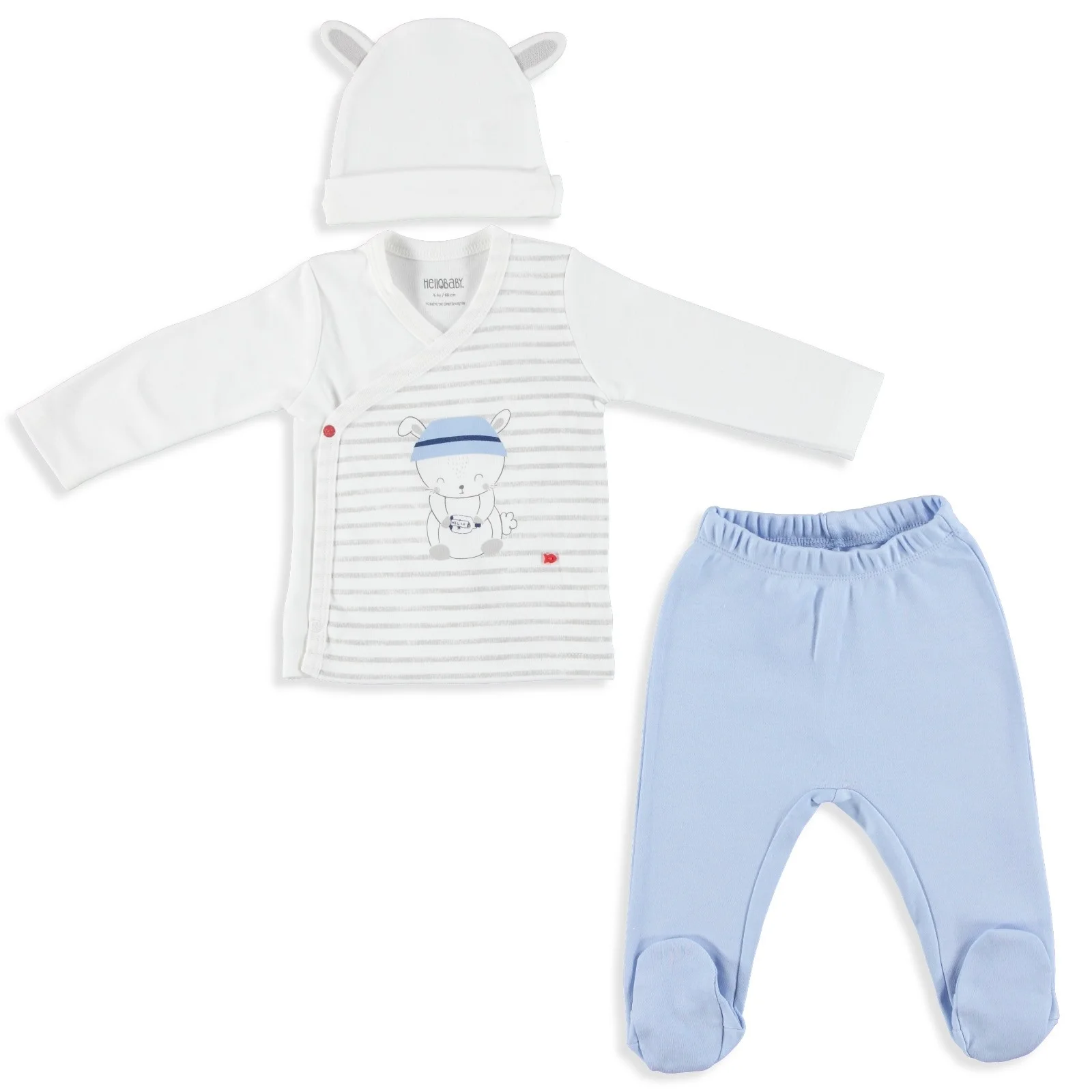 Ebebek HelloBaby/Боди для маленьких мальчиков с принтом Маленький Фишер комплект со