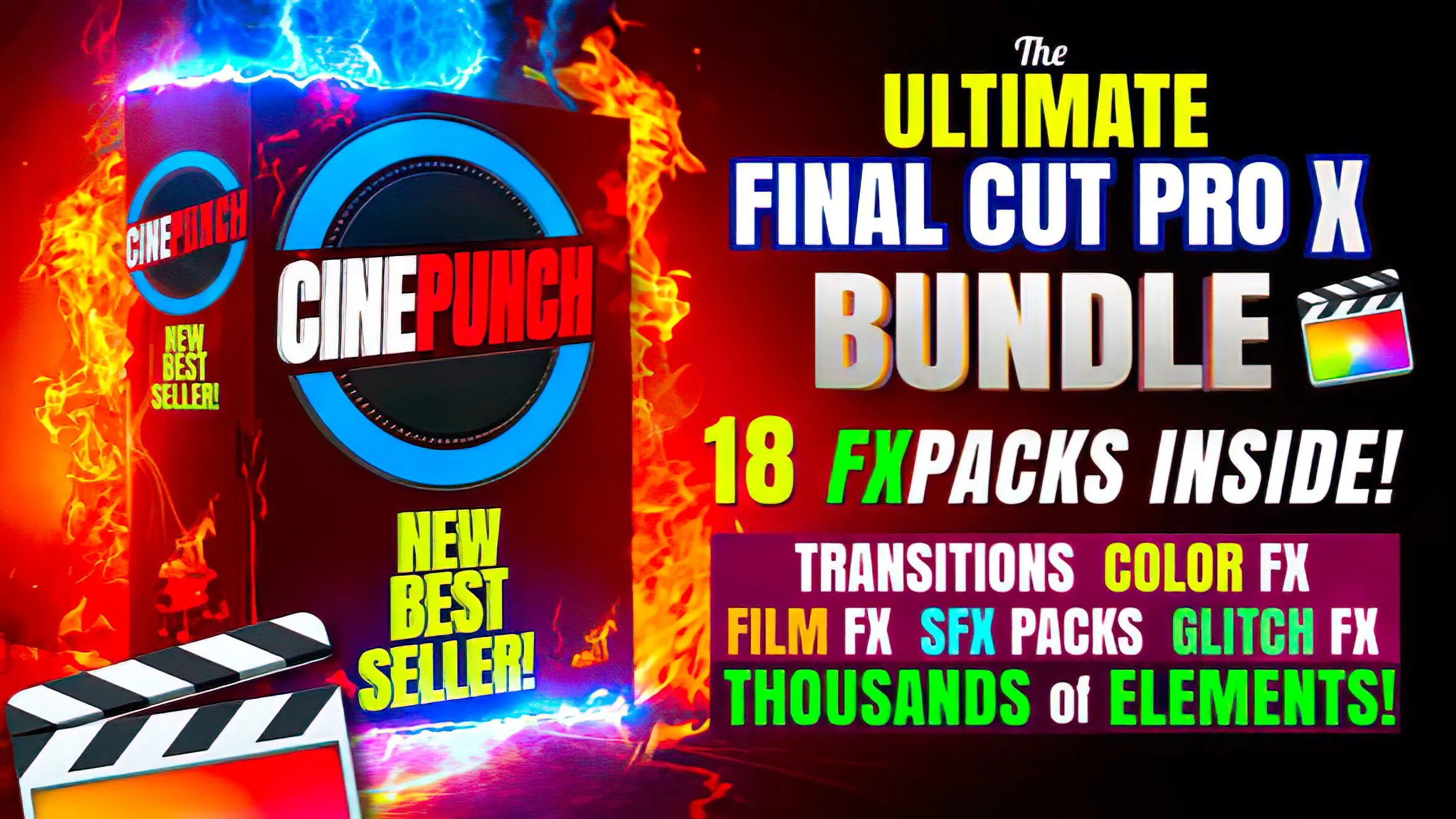

Videohive CINEPUNCH (BUNDLE) Transitions for Final.Cut.Pro SFX Color FX 18 PACKS Thousands of Assets