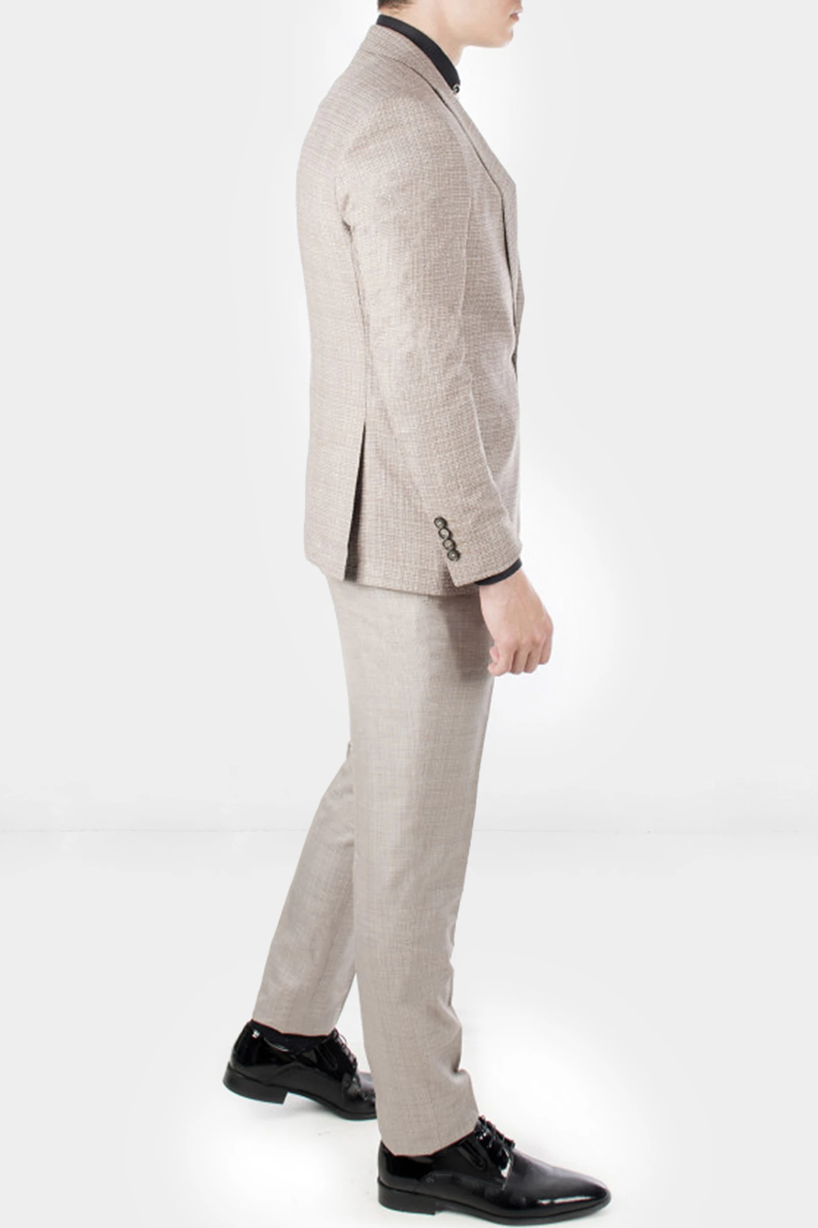 

DeepSEA Beige Luxury Men 'S Suit Tuxedo Pattern Fabric Tight-Fitting Mould Italian Style Groom Business (Blazer + Pants + vest) 1910925