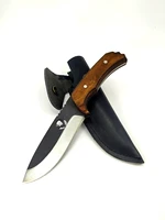 handmade steel hunter knife tattoo walnut handle leather sheath hand tools forged steel defense gift protection knives