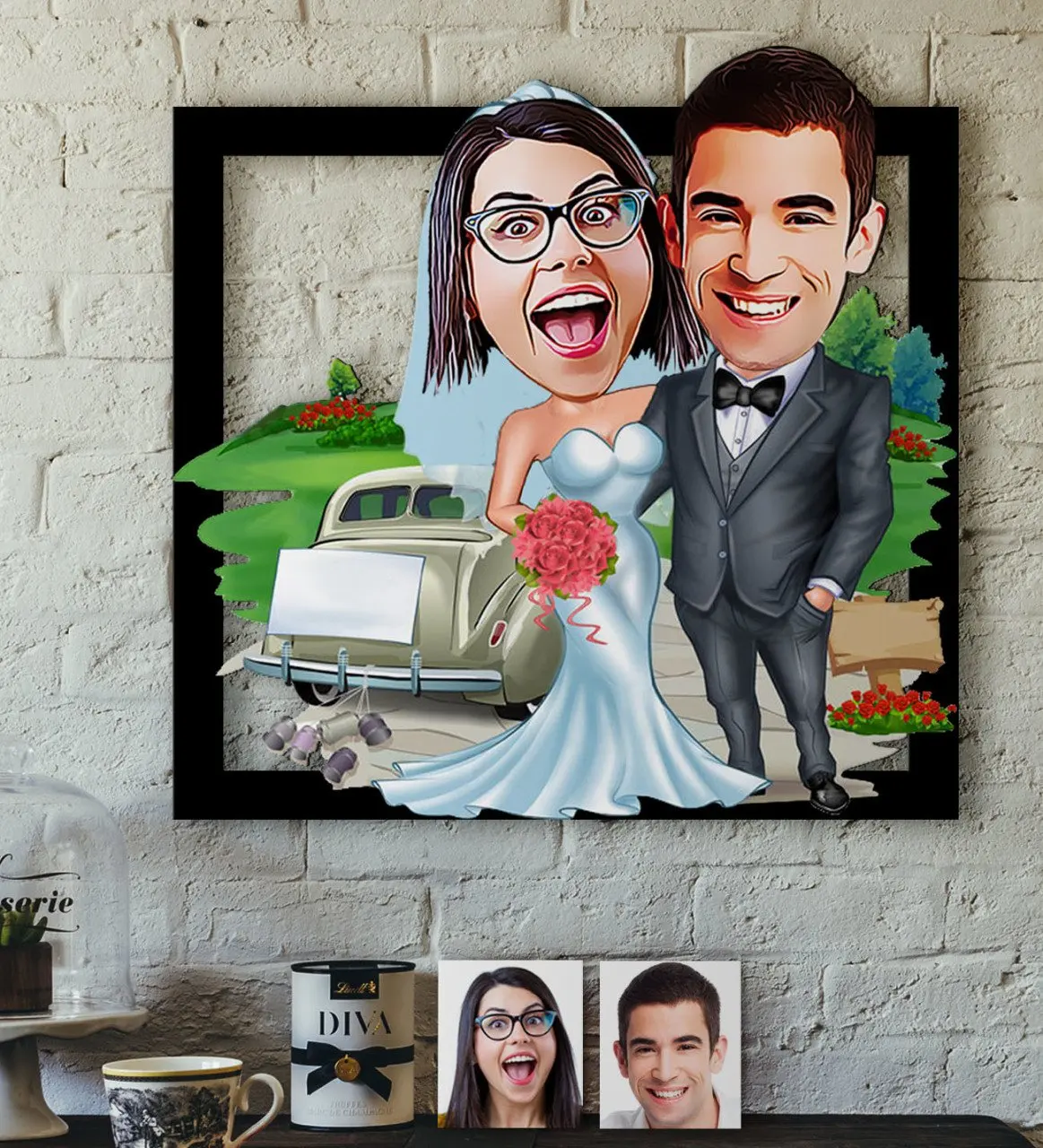 

Персонализированные брак карикатура 3D древесины Tablo-1 Güveniilr качественное забавное удовольствие специальная конструкция Hedeiyelik украшения