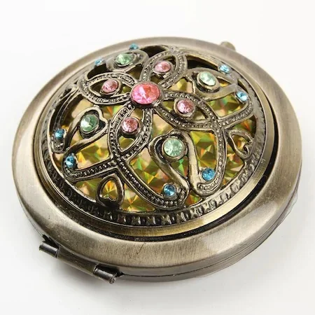 

Ladies Special Gemstone Clamshell Double Sided Magnifying Makeup Mirror 247188723