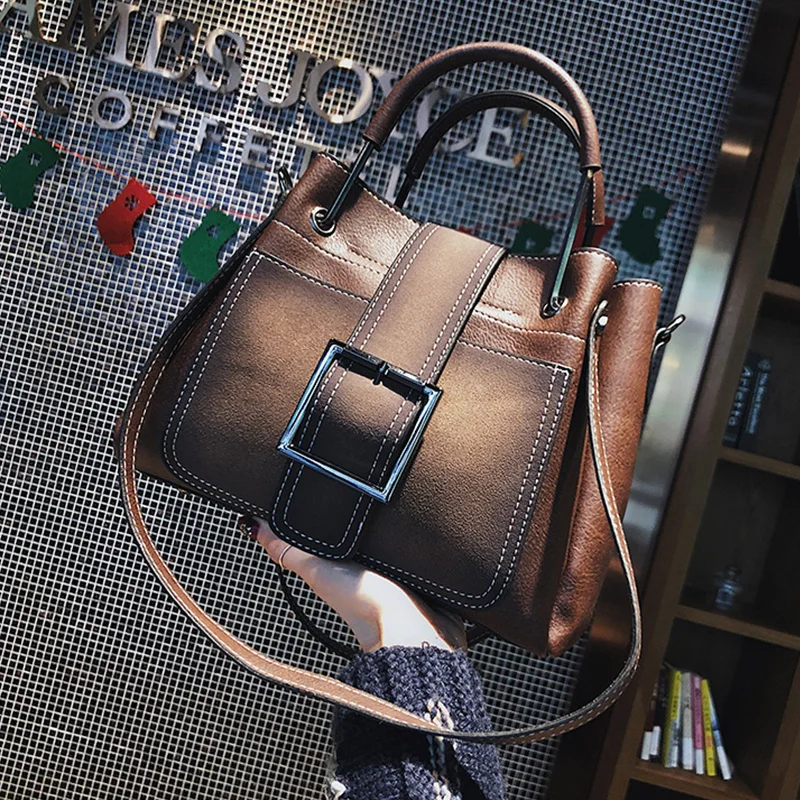 

Vintage Simple Small PU Leather Bucket Crossbody Bags For Women 2022 Designer Fashion Lady Luxury Black Shoulder Handbags