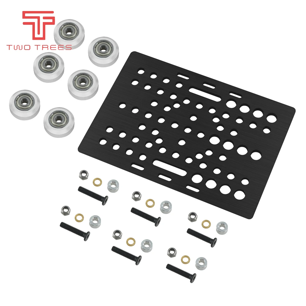 Черная Анодированная Алюминиевая V-слот опорная пластина набор 20 - 80 мм с V-слотом