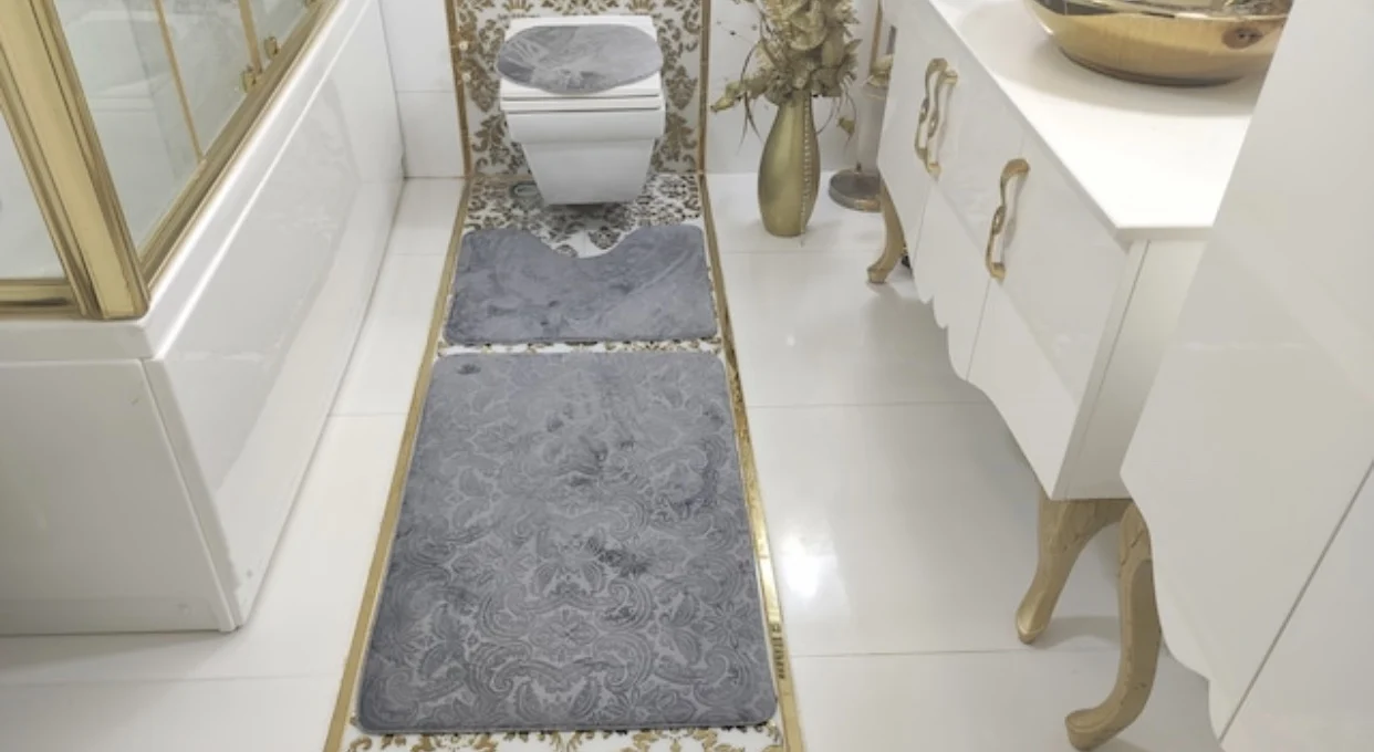 

Комплект BotigaHome Gofraj Gri Banyo Halisi клоцет Takimi 3 "lu
