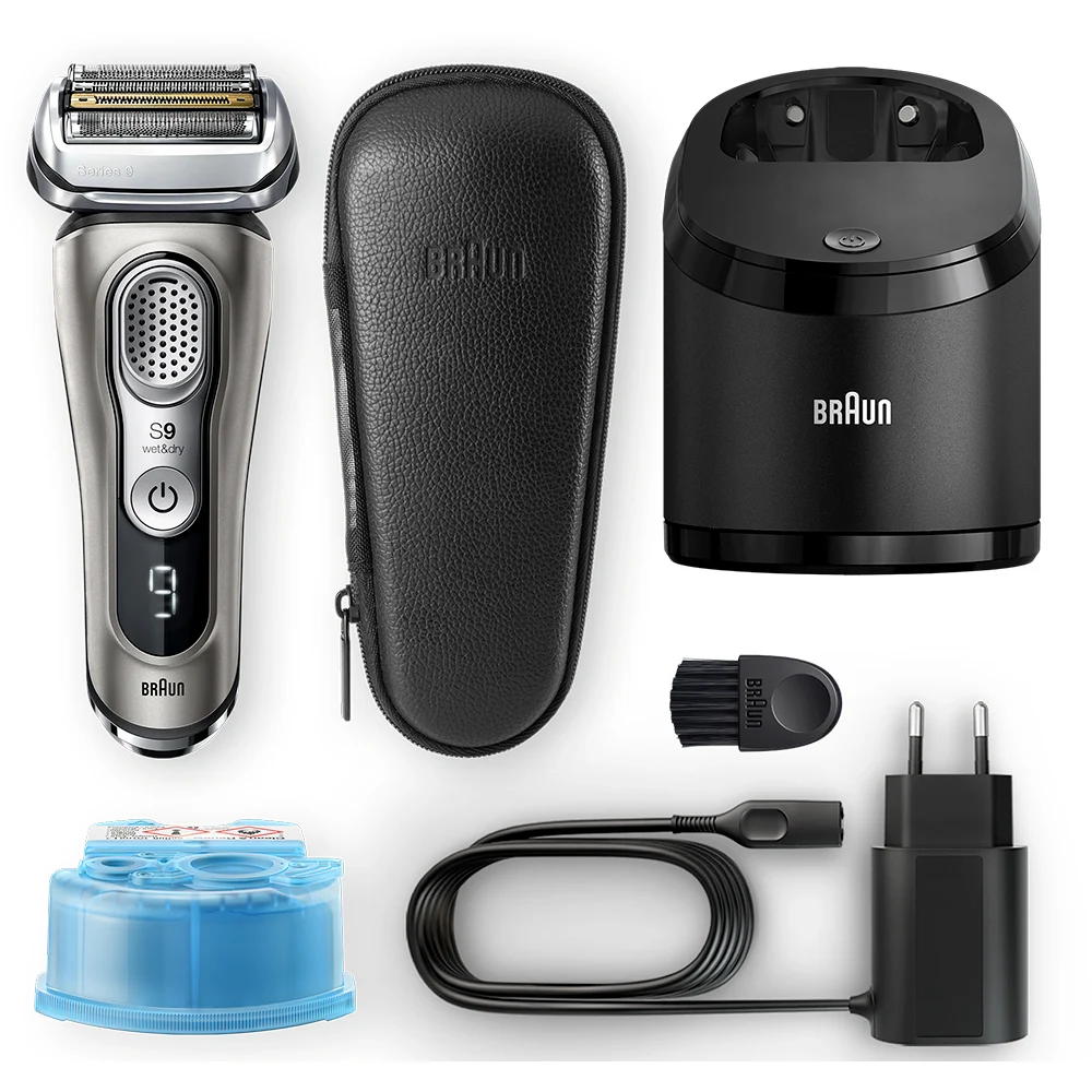 Электробритва Braun Series 9 9385cc со станцией Clean&ampCharge с функцией сушки и кожаным