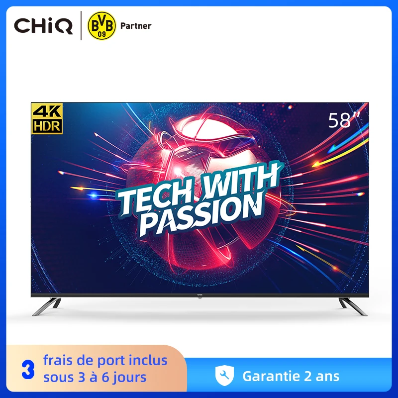 CHiQ U58H7A 58 дюймов (146 см) Android 9 0 Smart TV UHD 4K WiFi Bluetooth Google wizard Netflix Премиум видео HDMI