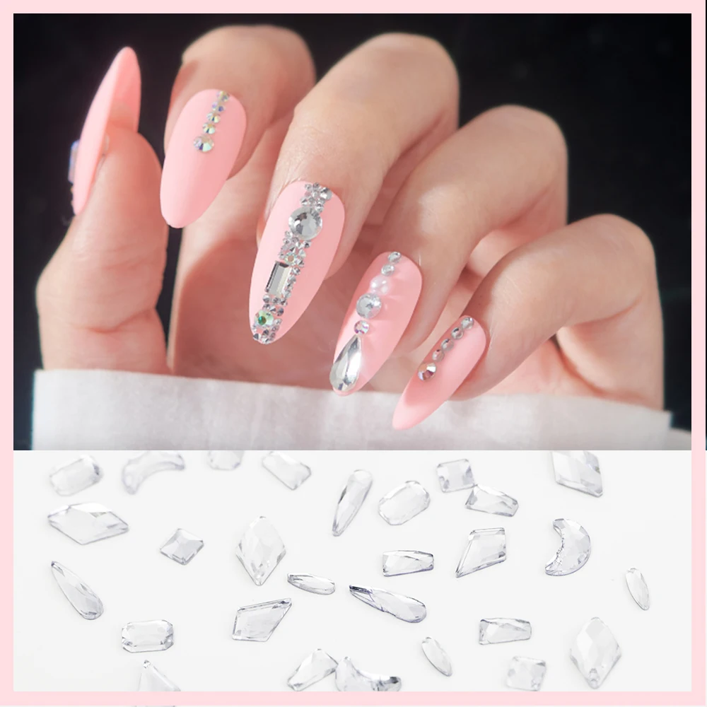 TP 200 шт. Стразы для дизайна ногтей плоский кристалл AB в форме капли сердце