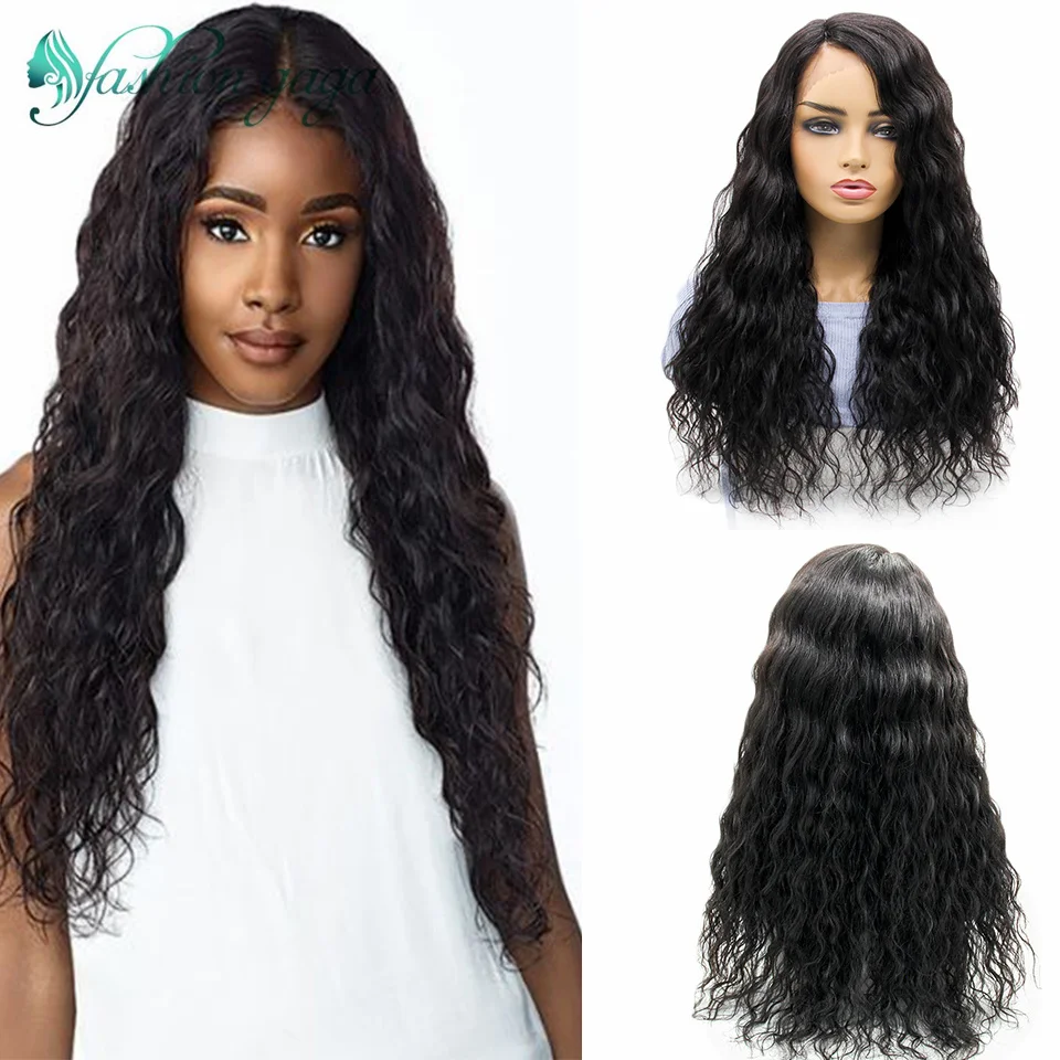 Side Part Black Loose Deep Wave Lace Frontal Wigs Pre Plucked Bleached Highlight Silk Base Human Hair Wigs Free Shipping on Sale