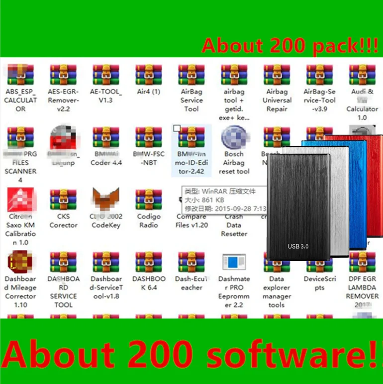 Хит! Программное обеспечение для настройки ECU 200 в 1 шт. упаковке чип Ecu устройство