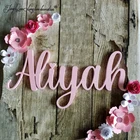 Персонализированное деревянное кольцо с именем цветочного детского сада для девочек и мальчиков Декор для спальни настенный подвесной именной знак табличка