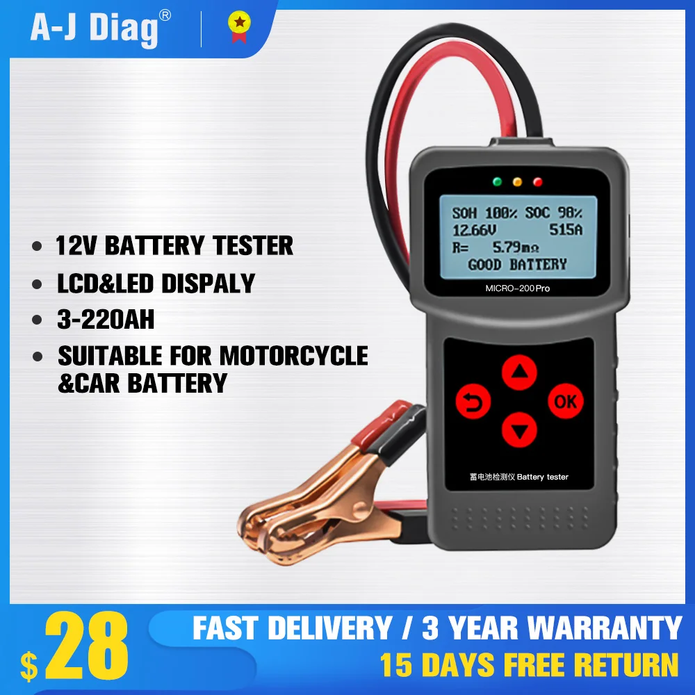 Lancol мотоцикл батарея тест er напряжение анализатор 12V MICRO 200 Pro Диагностический