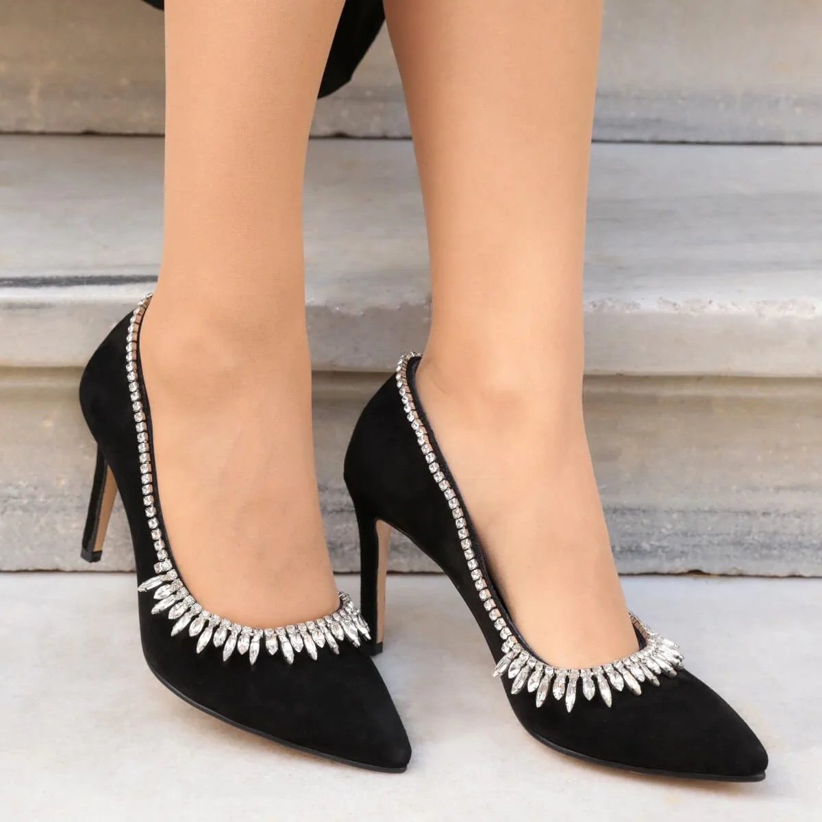 

Mio Gusto Brand Joshephine Black Color 100% Geniune Leather 8cm Heel High Quality New Fashion Women 's Stiletto Pumps shoes , high heels , heels women , mary jane shoes , platform shoes