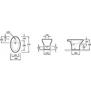 Bidet outdoor Jacob Delafon Presqu'ile 61.5x38 cm (e1348-00) For bathroom Bidets Parts Fixture Home Improvement | Обустройство