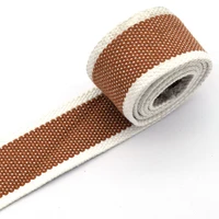 1 5cotton webbing belt knit tape ribbon brown webbing bag strap belt white edge canvas webbing pet collar webbing for sewing